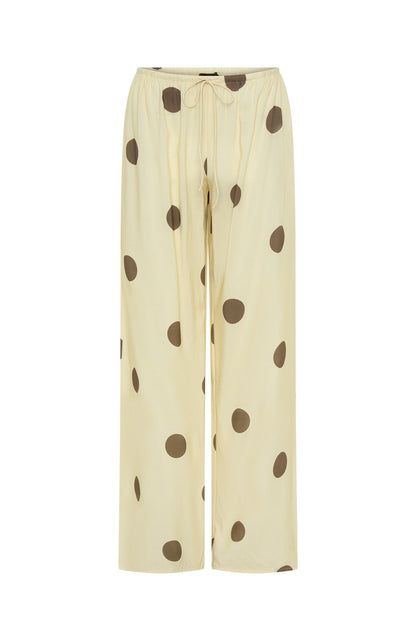 Tropic Muse Pants Cream/Choc Polka Dot