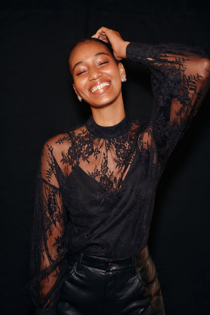 Black Lace Adele Blouse