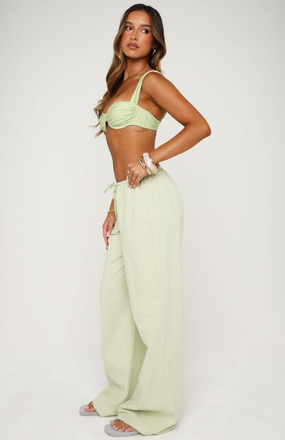 Lover's Refresh Linen Pants Pistachio